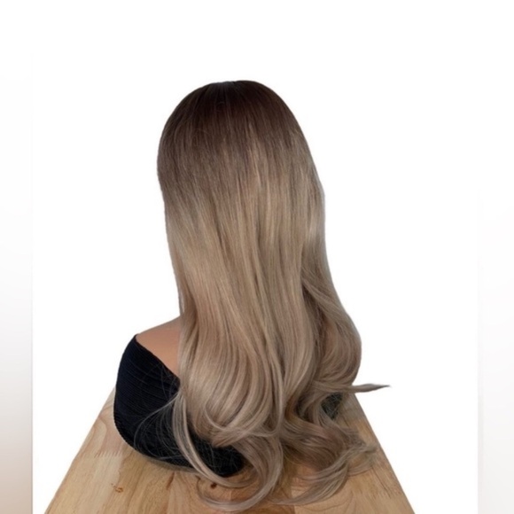 New Balayage Brown To Blonde Wavy Long Wig 24 Inch  Synthetic Hair High … - Picture 5 of 12